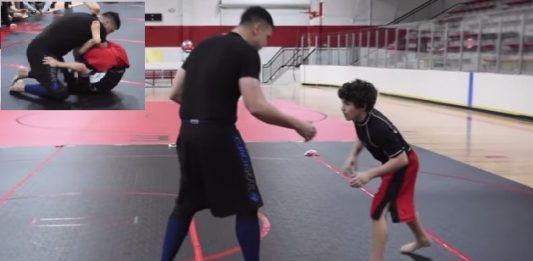 15 years old kid vs giant in bjj open weight match