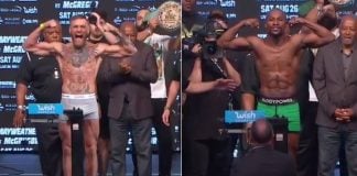 Conor Mcgregor vs Floyd Mayweather weigh ins