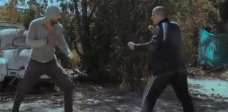 Realistic jiui jitsu in movie scene