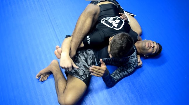 Inverted Triangle from Side Control Bottom as Escape