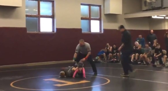 Little Boy Runs Out To Protect His Sister in a Wrestling Match