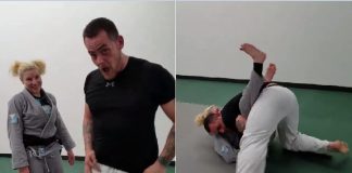 120 lbs Female BJJ Black Belt vs Much Larger Male Challenger 257 lbs