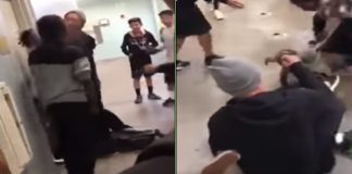 Teacher Puts a Kid in A leg Lock After Being Knocked Down