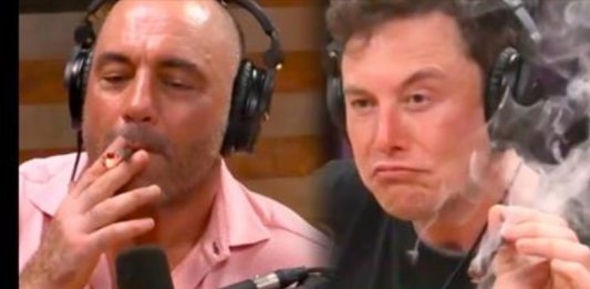 Joe Rogan and Elon Musk smokes weed in Joe Rogan's Podcast