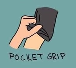 four fingers grip, pocket grip