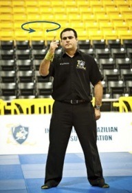 BJJ Referee Hand Gestures stay in area 