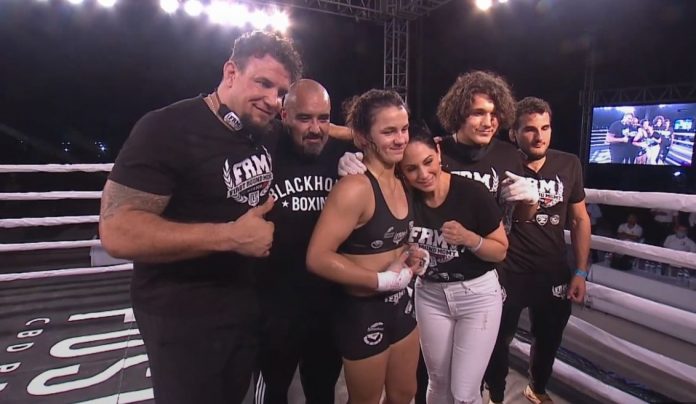 Frank mir and his daughter Bella Mir with the team after her first MMA pro debut