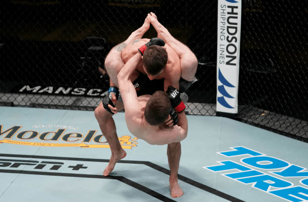 Amazing Flying Triangle At UFC Vegas 17 by BJJ Black Belt Jimmy Flick