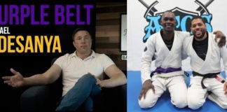 ufc middleweight champion israel adesanya promoted to purple belt from andre galvao