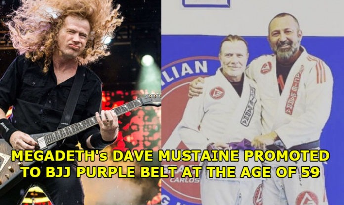MEGADETH's DAVE MUSTAINE PROMOTED TO BJJ PURPLE BELT AT THE AGE OF 59
