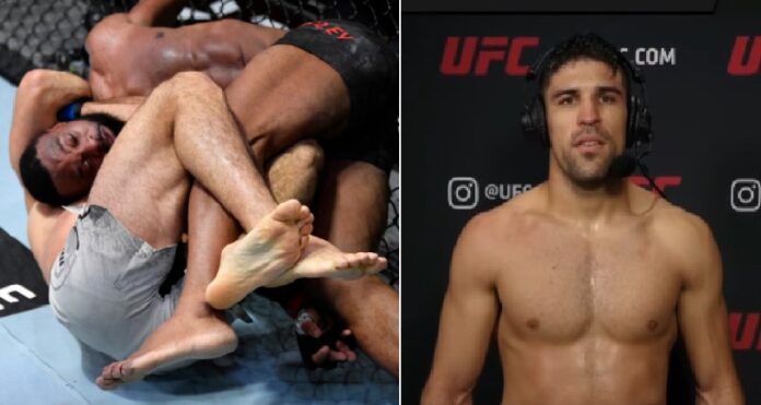 Vicente Luque submits Tyron Woodley with D’arce choke