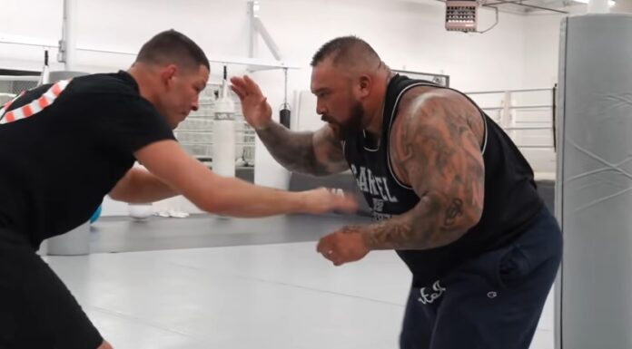 Watch Nate Diaz Rolling With A Big Guy