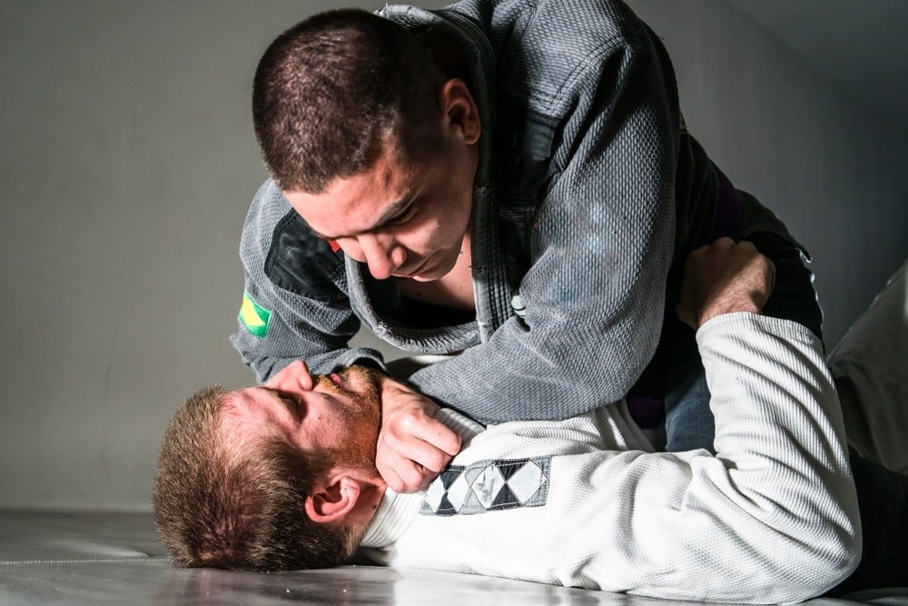 Cross collar BJJ blood choke