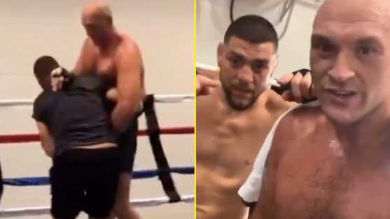 (Video) Nick Diaz Spars Tyson Fury in Grappling and Boxing Ahead of His Rumored Comeback