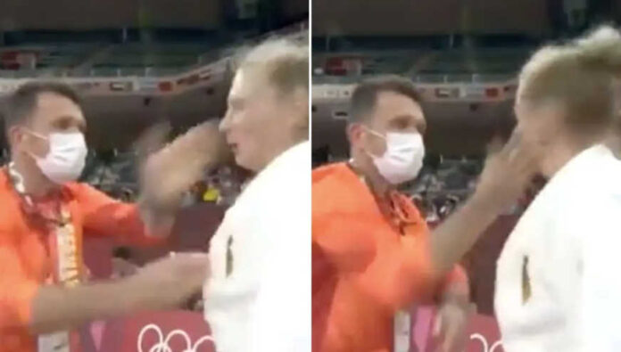 German Judo Coach Fired Up his Black Belt Olympian Student by Shaking and Slapping Her, Twice