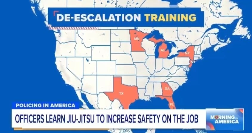 Countries using Adopt a cop jiu jitsu training in USA