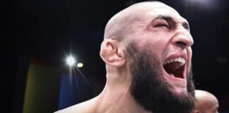 UFC 280 brawl video Khamzat Chimaev attacks mahkachev