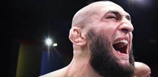 UFC 280 brawl video Khamzat Chimaev attacks mahkachev