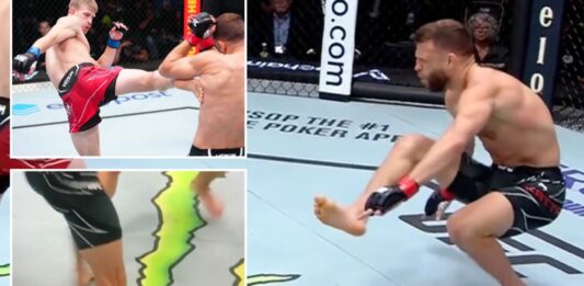 Calvin Kattar UFC knee injury video