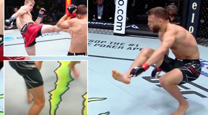 Calvin Kattar UFC knee injury video