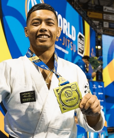 Roland Samson with the bronze medal at the IBJJF Worlds 2023.