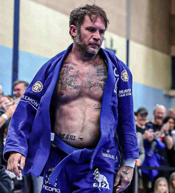 Tom Hardy after the victory.