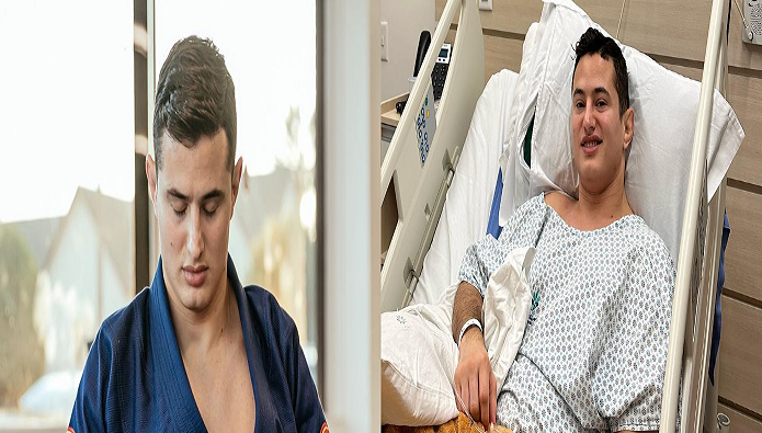 Caio Terra, Brazilian Jiu-Jitsu legend, recovering from hip surgery following a car accident in 2021.