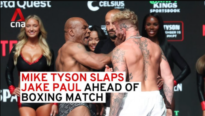 VIDEO: Tyson SLAPS Jake Paul at Weigh Ins, People Go Crazy!