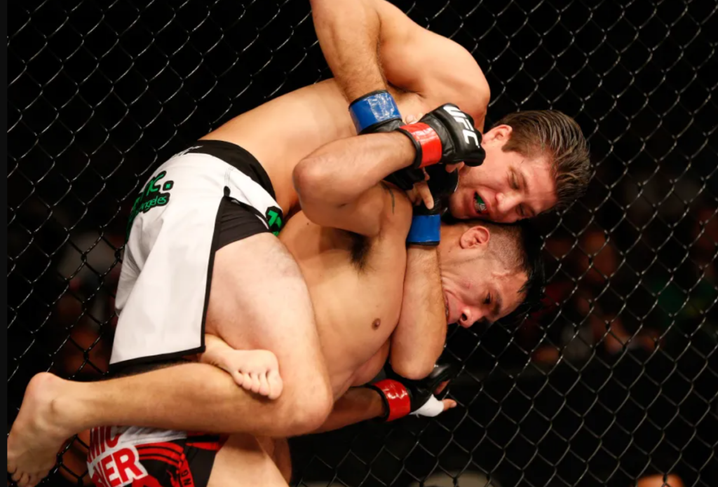 Brain Ortega Chokes Out opponent in the octagon