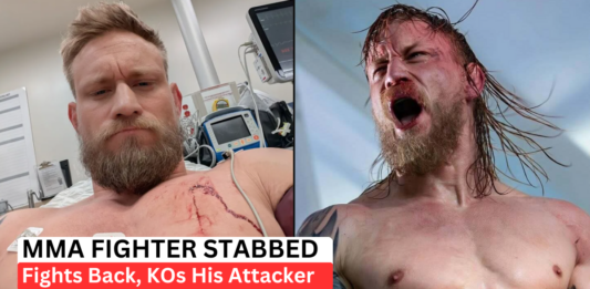 MMA Fighter Stabbed in the Chest Taking Out the Trash
