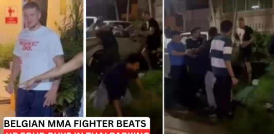WATCH: Belgian MMA Fighter Maxim Arbille Handles Four Thai Parking Lot Brawl