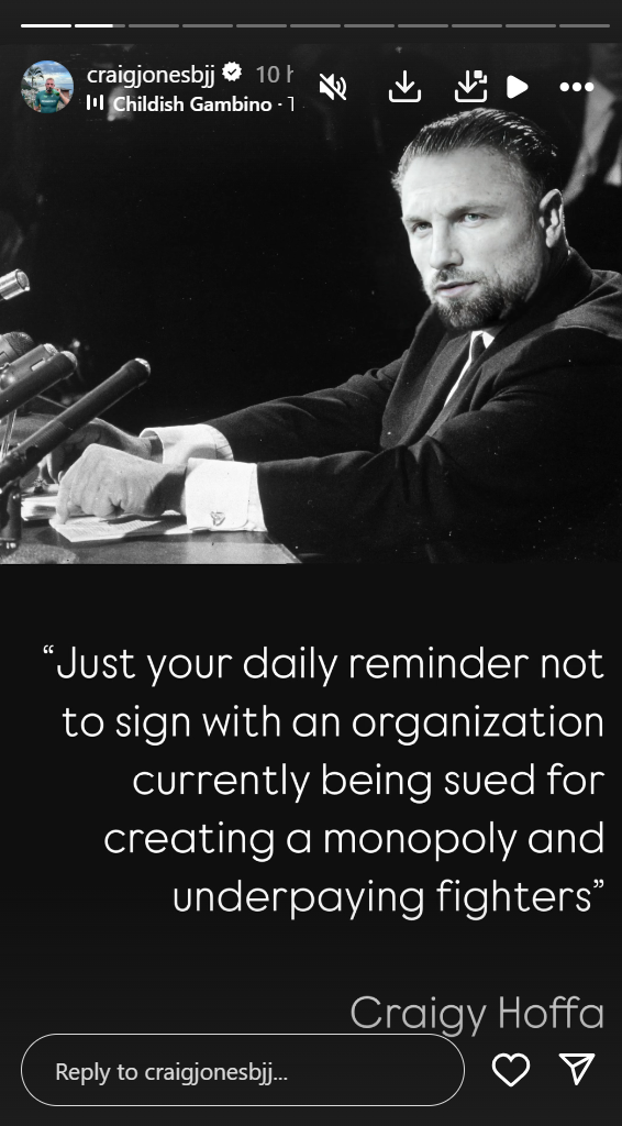 Craig Jones UFC Lawsuit Remarks 