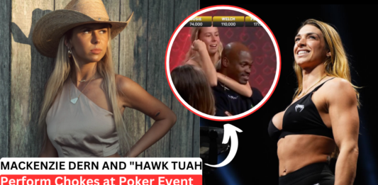 [WATCH] Mackenzie Dern Teaches Hawk Tuah Choke at Poker Event, Fans Go Wild!