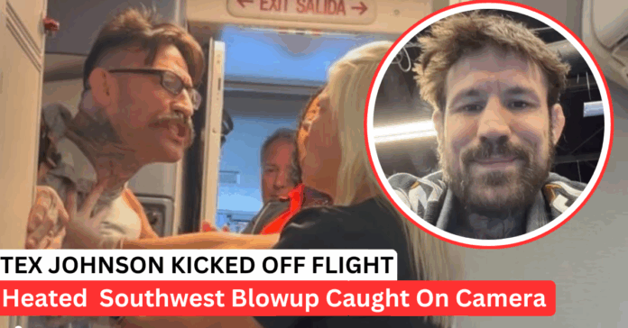 tex-johnson-kicked-off-flight Video Shows Tex Johnson Kicked Off Flight Amid Overhead-Bin Dispute