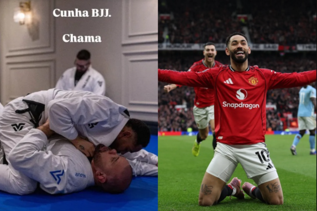Manchester United Forward Matheus Cunha Trains BJJ