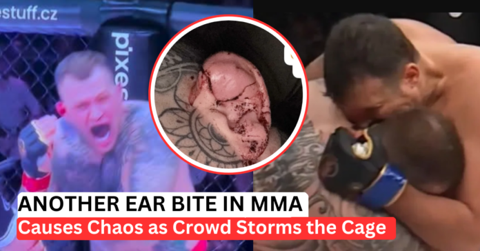 MMA Fighter Bites Opponent’s Ear and Sparks Cage-Side Chaos at Clash 15 in Brno